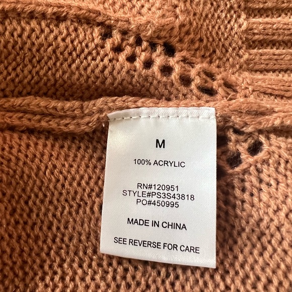 Women’s Cardigan Sweater by Pink Rose, Size Medium Color Orange - Picture 5 of 6